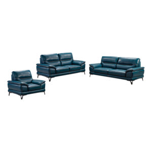 RECIBO PALINURO 2 SOFAS + POLTRONA PIEL COLOR AZUL