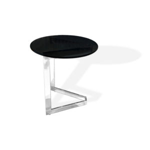 MESA LATERAL VIDRIO Y ACERO INOXIDABLE