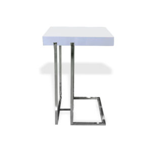 MESA ESQUINERA CON BASE EN CROMO